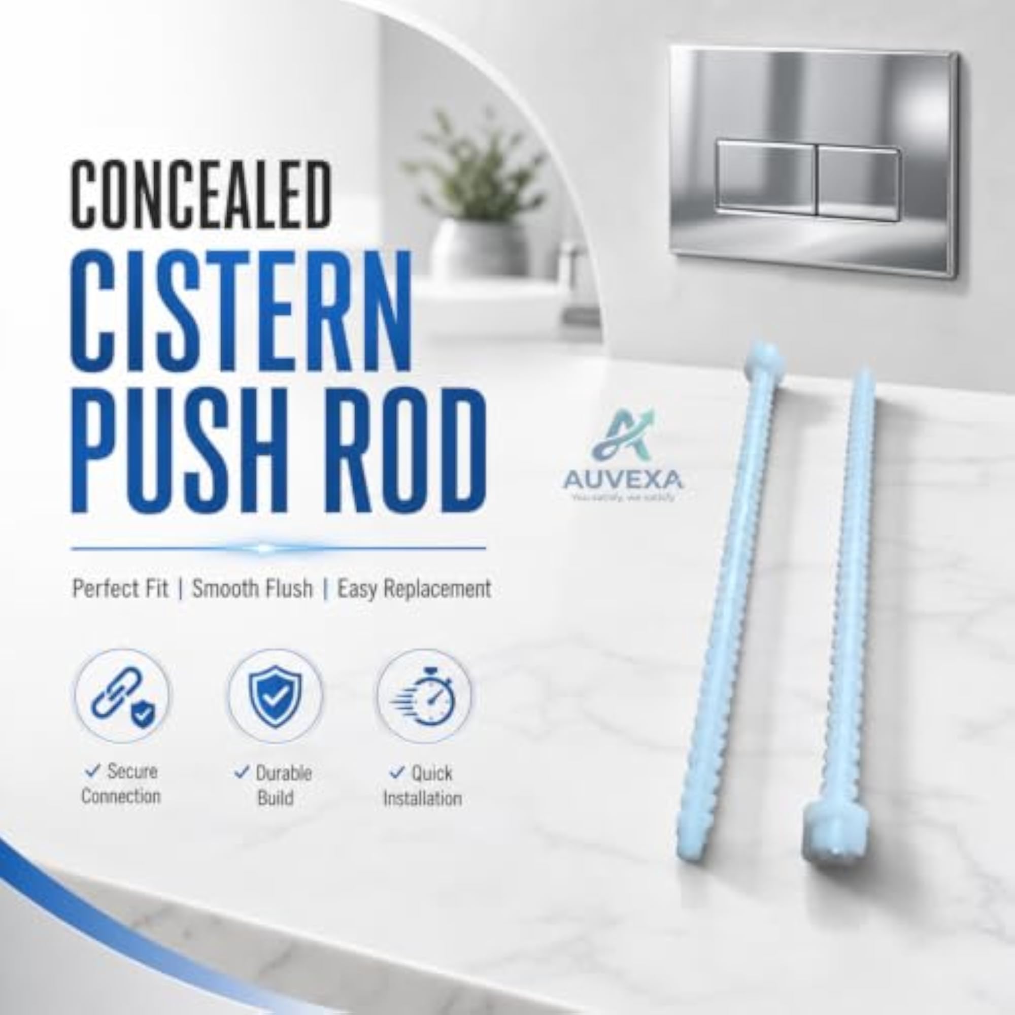 Push Rod Mounting for Concealed Cistern Flush Plate